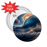 Ocean Sea Waves 2.25  Buttons (100 pack) 