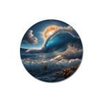 Ocean Sea Waves Magnet 3  (Round)