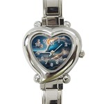 Ocean Sea Waves Heart Italian Charm Watch