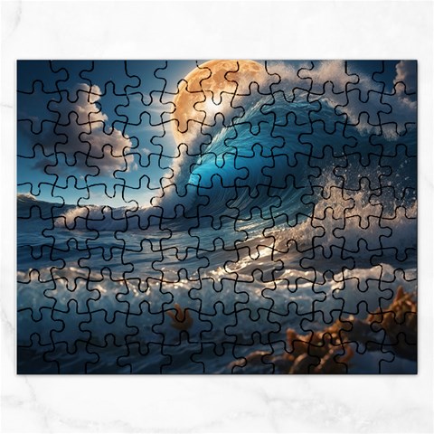 Ocean Sea Waves Rectangular Jigsaw Puzzl from ArtsNow.com Front