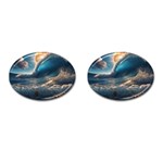 Ocean Sea Waves Cufflinks (Oval)