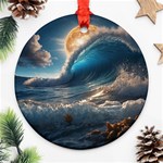 Ocean Sea Waves Round Ornament (Two Sides)