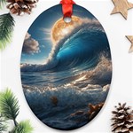 Ocean Sea Waves Oval Ornament (Two Sides)