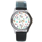 Bluey, Bluey merch, Bluey pattern, Bluey Bluey, bingo, Bluey design, bluey dog Round Metal Watch Bluey, Bluey merch, Bluey pattern, Bluey Bluey, bingo, Bluey design, bluey dog Round Metal Watch