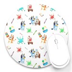 Bluey, Bluey merch, Bluey pattern, Bluey Bluey, bingo, Bluey design, bluey dog Round Mousepad Bluey, Bluey merch, Bluey pattern, Bluey Bluey, bingo, Bluey design, bluey dog Round Mousepad
