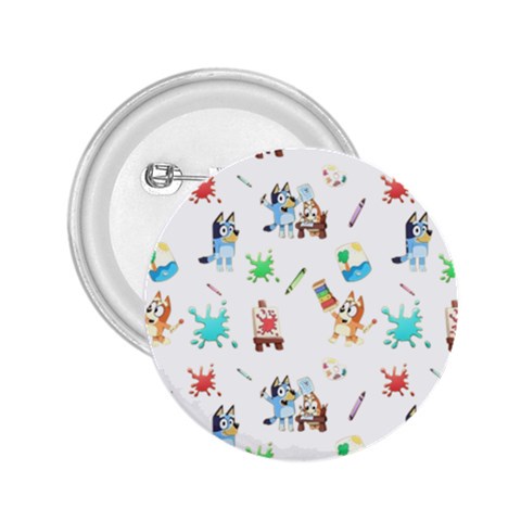 Bluey, Bluey merch, Bluey pattern, Bluey Bluey, bingo, Bluey design, bluey dog 2.25  Buttons from ArtsNow.com Front