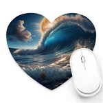 Ocean Sea Waves Heart Mousepad