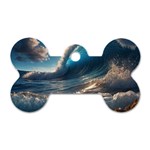 Ocean Sea Waves Dog Tag Bone (Two Sides)