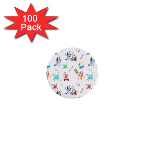 Bluey, Bluey merch, Bluey pattern, Bluey Bluey, bingo, Bluey design, bluey dog 1  Mini Buttons (100 pack)  from ArtsNow.com Front