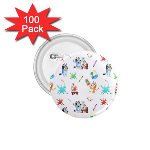 Bluey, Bluey merch, Bluey pattern, Bluey Bluey, bingo, Bluey design, bluey dog 1.75  Buttons (100 pack)  from ArtsNow.com Front