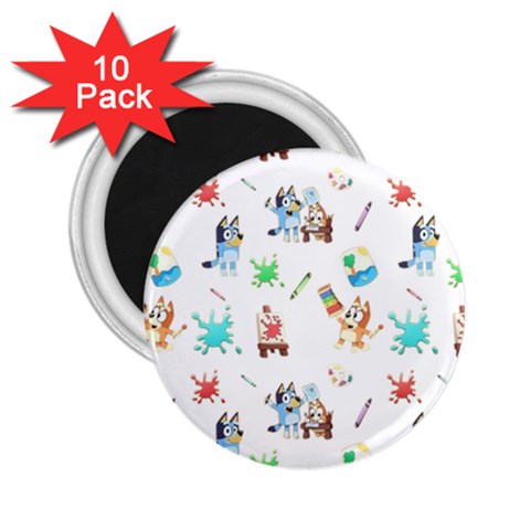 Bluey, Bluey merch, Bluey pattern, Bluey Bluey, bingo, Bluey design, bluey dog 2.25  Magnets (10 pack)  from ArtsNow.com Front