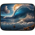 Ocean Sea Waves 35 x27  Fleece Blanket (Mini)