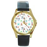 Bluey, Bluey merch, Bluey pattern, Bluey Bluey, bingo, Bluey design, bluey dog Round Gold Metal Watch Bluey, Bluey merch, Bluey pattern, Bluey Bluey, bingo, Bluey design, bluey dog Round Gold Metal Watch