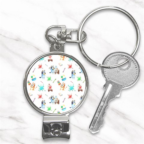 Bluey, Bluey merch, Bluey pattern, Bluey Bluey, bingo, Bluey design, bluey dog Nail Clippers Key Chain from ArtsNow.com Front