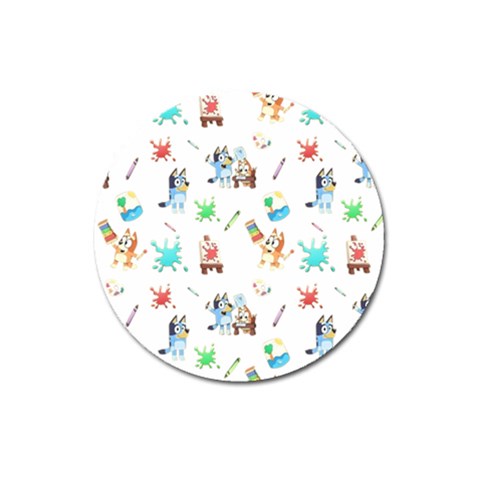 Bluey, Bluey merch, Bluey pattern, Bluey Bluey, bingo, Bluey design, bluey dog Magnet 3  (Round) from ArtsNow.com Front