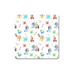 Bluey, Bluey merch, Bluey pattern, Bluey Bluey, bingo, Bluey design, bluey dog Square Magnet Bluey, Bluey merch, Bluey pattern, Bluey Bluey, bingo, Bluey design, bluey dog Square Magnet