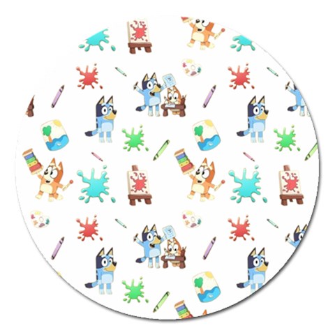 Bluey, Bluey merch, Bluey pattern, Bluey Bluey, bingo, Bluey design, bluey dog Magnet 5  (Round) from ArtsNow.com Front