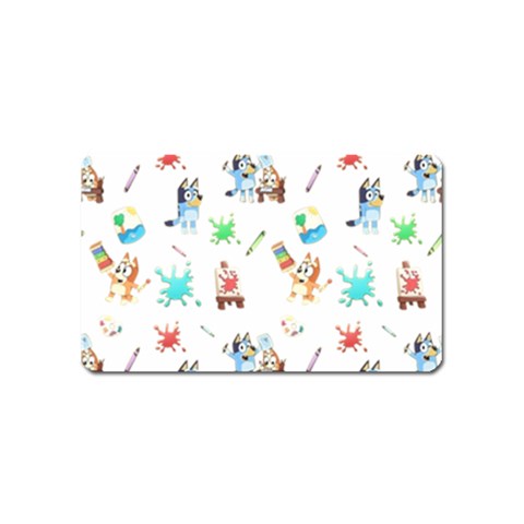 Bluey, Bluey merch, Bluey pattern, Bluey Bluey, bingo, Bluey design, bluey dog Magnet (Name Card) from ArtsNow.com Front