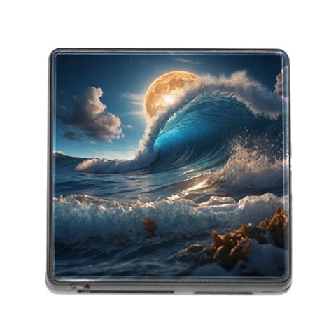 Ocean Sea Waves Memory Card Reader (Square 5 Slot) from ArtsNow.com Front