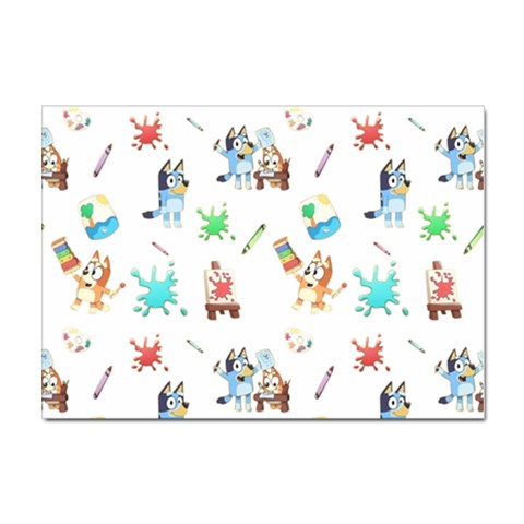 Bluey, Bluey merch, Bluey pattern, Bluey Bluey, bingo, Bluey design, bluey dog Sticker A4 (10 pack) from ArtsNow.com Front