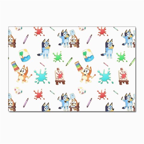 Bluey, Bluey merch, Bluey pattern, Bluey Bluey, bingo, Bluey design, bluey dog Postcard 4 x 6  (Pkg of 10) from ArtsNow.com Front