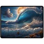 Ocean Sea Waves 80  x 56  Fleece Blanket (Large)