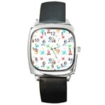 Bluey, Bluey merch, Bluey pattern, Bluey Bluey, bingo, Bluey design, bluey dog Square Metal Watch Bluey, Bluey merch, Bluey pattern, Bluey Bluey, bingo, Bluey design, bluey dog Square Metal Watch