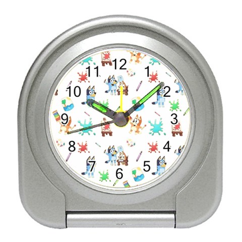 Bluey, Bluey merch, Bluey pattern, Bluey Bluey, bingo, Bluey design, bluey dog Travel Alarm Clock from ArtsNow.com Front