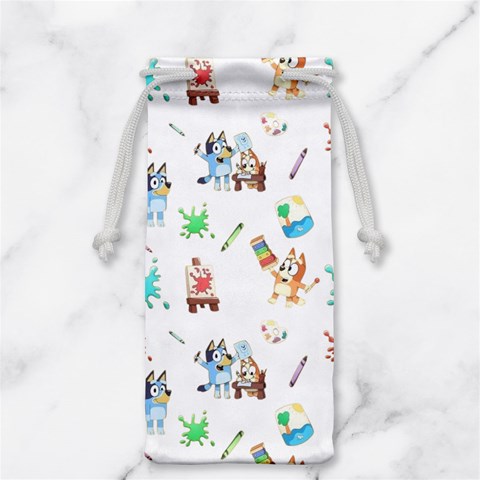 Bluey, Bluey merch, Bluey pattern, Bluey Bluey, bingo, Bluey design, bluey dog Jewelry Bag from ArtsNow.com Front