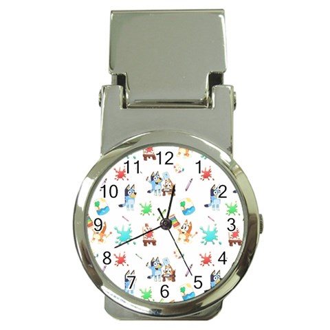 Bluey, Bluey merch, Bluey pattern, Bluey Bluey, bingo, Bluey design, bluey dog Money Clip Watches from ArtsNow.com Front