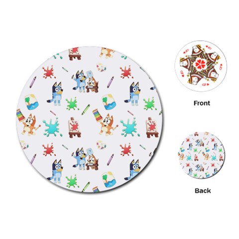 Bluey, Bluey merch, Bluey pattern, Bluey Bluey, bingo, Bluey design, bluey dog Playing Cards Single Design (Round) from ArtsNow.com Front