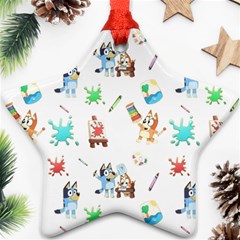 Bluey, Bluey merch, Bluey pattern, Bluey Bluey, bingo, Bluey design, bluey dog Star Ornament (Two Sides) from ArtsNow.com Back
