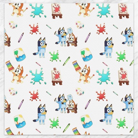 Bluey, Bluey merch, Bluey pattern, Bluey Bluey, bingo, Bluey design, bluey dog Canvas 12  x 12  from ArtsNow.com 11.4 x11.56  Canvas - 1