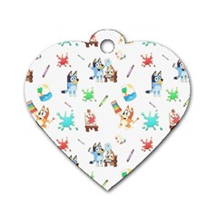 Bluey, Bluey merch, Bluey pattern, Bluey Bluey, bingo, Bluey design, bluey dog Dog Tag Heart (Two Sides) from ArtsNow.com Back