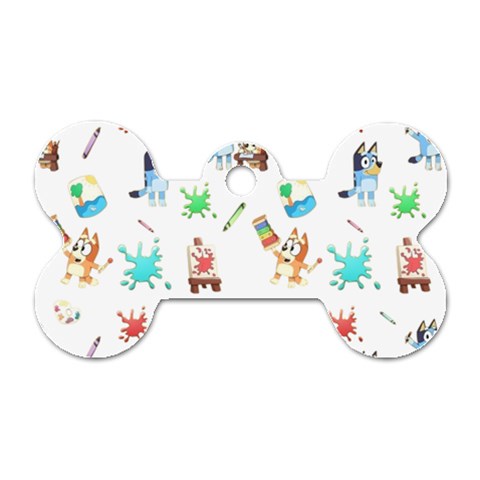 Bluey, Bluey merch, Bluey pattern, Bluey Bluey, bingo, Bluey design, bluey dog Dog Tag Bone (Two Sides) from ArtsNow.com Front