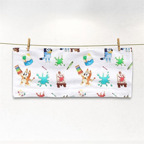 Bluey, Bluey merch, Bluey pattern, Bluey Bluey, bingo, Bluey design, bluey dog Hand Towel from ArtsNow.com Front