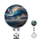 Ocean Sea Waves Stainless Steel Nurses Watch