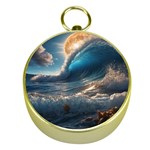 Ocean Sea Waves Gold Compasses