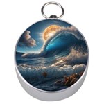 Ocean Sea Waves Silver Compasses