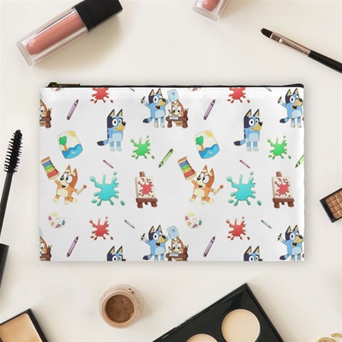 Bluey, Bluey merch, Bluey pattern, Bluey Bluey, bingo, Bluey design, bluey dog Cosmetic Bag (Large) from ArtsNow.com Front