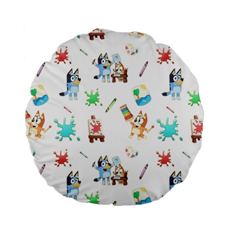 Bluey, Bluey merch, Bluey pattern, Bluey Bluey, bingo, Bluey design, bluey dog Standard 15  Premium Round Cushions from ArtsNow.com Front
