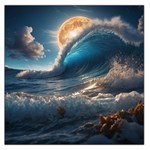 Ocean Sea Waves 36  x 36  Square Satin Scarf