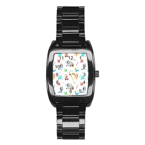 Bluey, Bluey merch, Bluey pattern, Bluey Bluey, bingo, Bluey design, bluey dog Stainless Steel Barrel Watch from ArtsNow.com Front