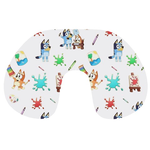 Bluey, Bluey merch, Bluey pattern, Bluey Bluey, bingo, Bluey design, bluey dog Travel Neck Pillow from ArtsNow.com Front