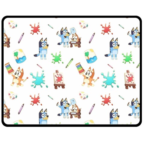 Bluey, Bluey merch, Bluey pattern, Bluey Bluey, bingo, Bluey design, bluey dog 60  x 50  Two Sides Fleece Blanket (Medium) from ArtsNow.com 58.8 x47.4  Blanket Front