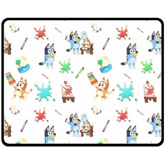 Bluey, Bluey merch, Bluey pattern, Bluey Bluey, bingo, Bluey design, bluey dog 60  x 50  Two Sides Fleece Blanket (Medium) from ArtsNow.com 58.8 x47.4  Blanket Back