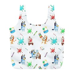 Bluey, Bluey merch, Bluey pattern, Bluey Bluey, bingo, Bluey design, bluey dog Full Print Recycle Bag (L) from ArtsNow.com Back