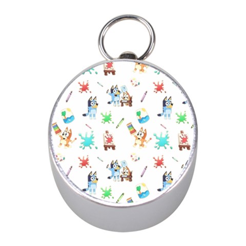 Bluey, Bluey merch, Bluey pattern, Bluey Bluey, bingo, Bluey design, bluey dog Mini Silver Compasses from ArtsNow.com Front