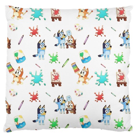 Bluey, Bluey merch, Bluey pattern, Bluey Bluey, bingo, Bluey design, bluey dog Large Premium Plush Fleece Cushion Case (Two Sides) from ArtsNow.com Front