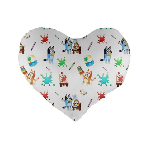 Bluey, Bluey merch, Bluey pattern, Bluey Bluey, bingo, Bluey design, bluey dog Standard 16  Premium Flano Heart Shape Cushions from ArtsNow.com Front